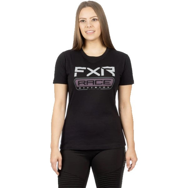 T-Shirt Race Div Premium Femme Noir, de face