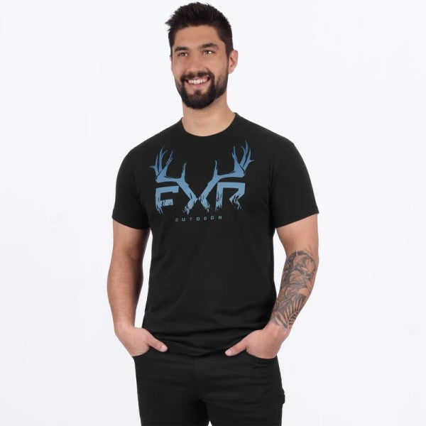 T-Shirt Antler noir bleu, en face