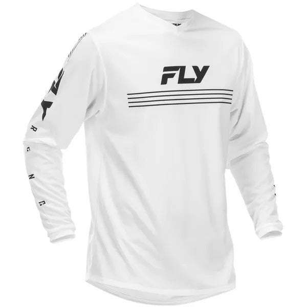 Chandail de Motocross Universal/Fly/blanc noir, de face
