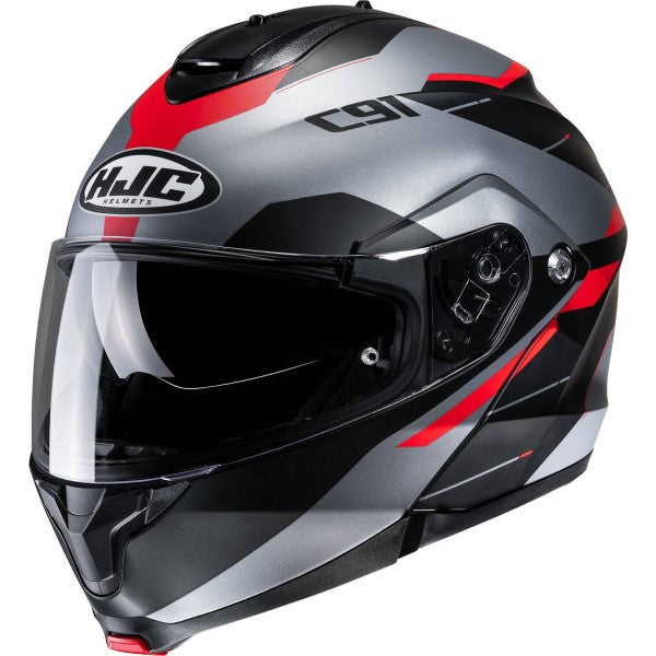 Casque Modulaire de Moto C91 Karan Noir/Rouge incliné de droite