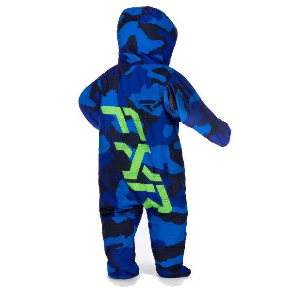 Ensemble de Motoneige CX Bébé FXR camo bleu, de dos