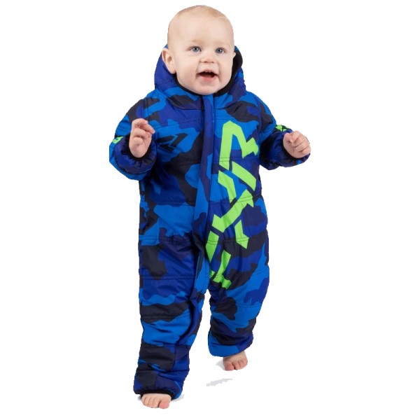 Ensemble de Motoneige CX Bébé FXR camo bleu, de face