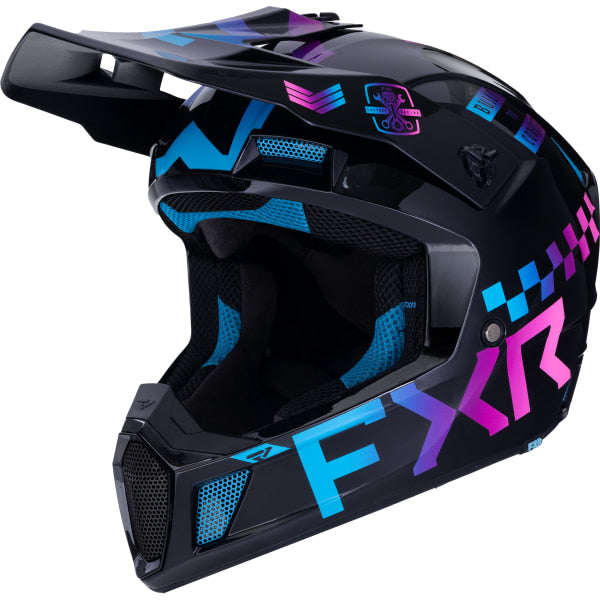 Casque de Motocross Gladiator Clutch Rose/Bleu