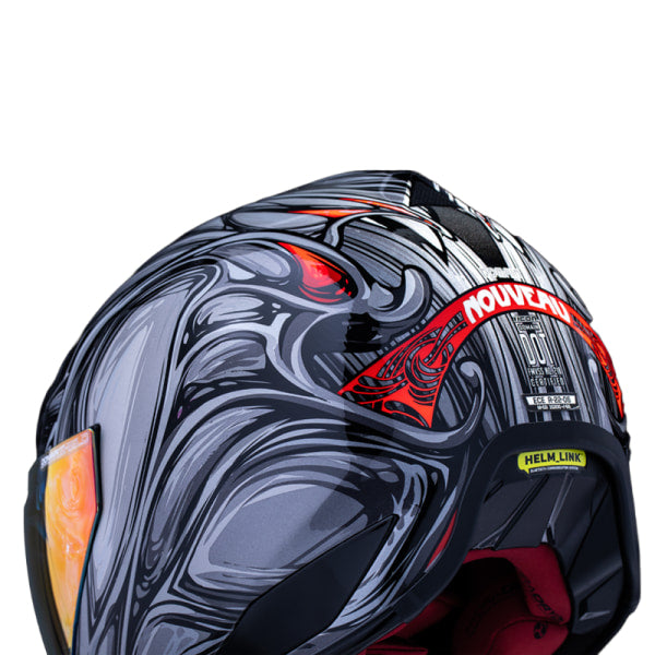 Casque Intégral de Moto DOMAIN NOUVEAU Icon Argent, arrière