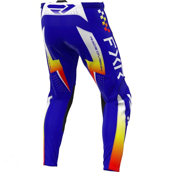 Pantalon de Motocross Clutch Pro Bleu/Jaune/Orange de dos