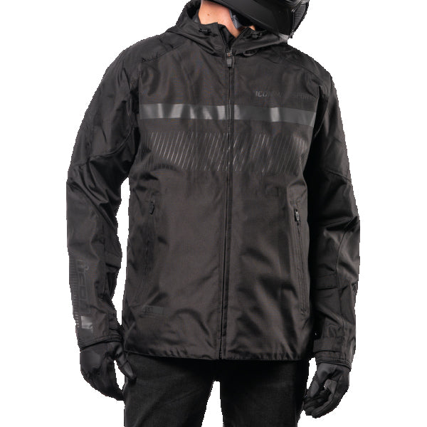 Manteau Imperméable de Moto PDX3 Noir, de face
