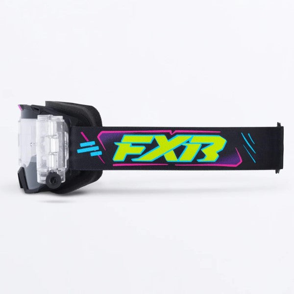 Lunette de Motocross Maverick Prime Roll-Off Noir/Vert, de côté