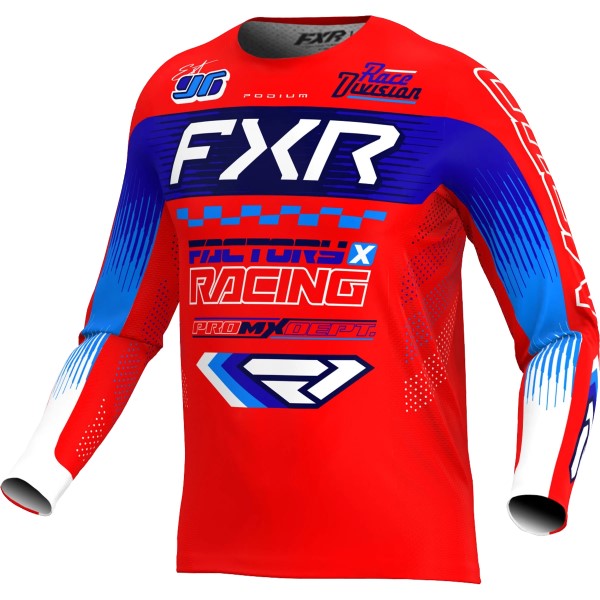 Chandail de Motocross Podium Gladiator Rouge/Bleu de face
