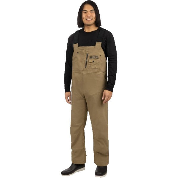 Pantalon Task BIB beige, de face