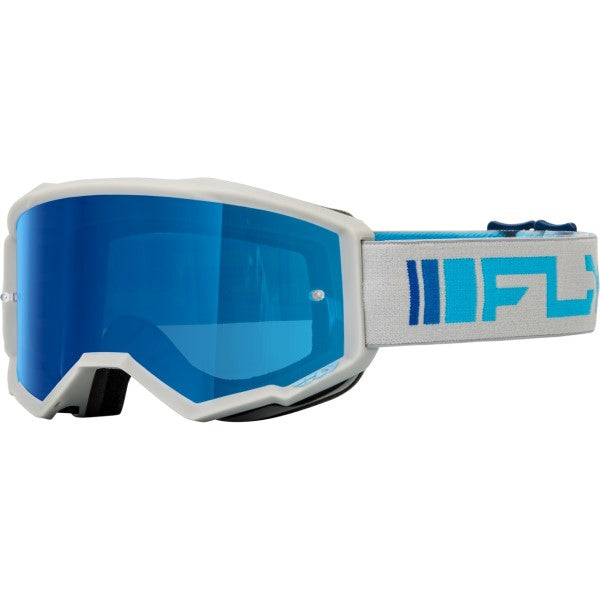 Lunettes de Motocross Zone Gris/Bleu incliné de droite