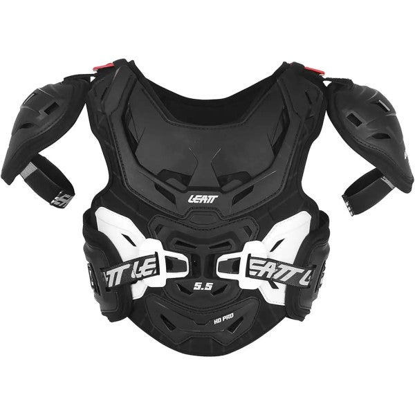 Plastron de Motocross 5.5 Pro HD Junior Blanc/Noir de face