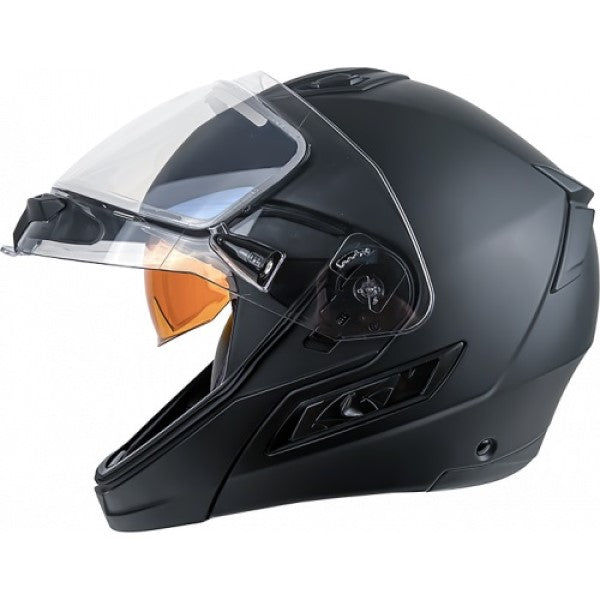 Casque Modulaire de Motoneige Condor Evo SVS Noir Mat visière ouverte de droite