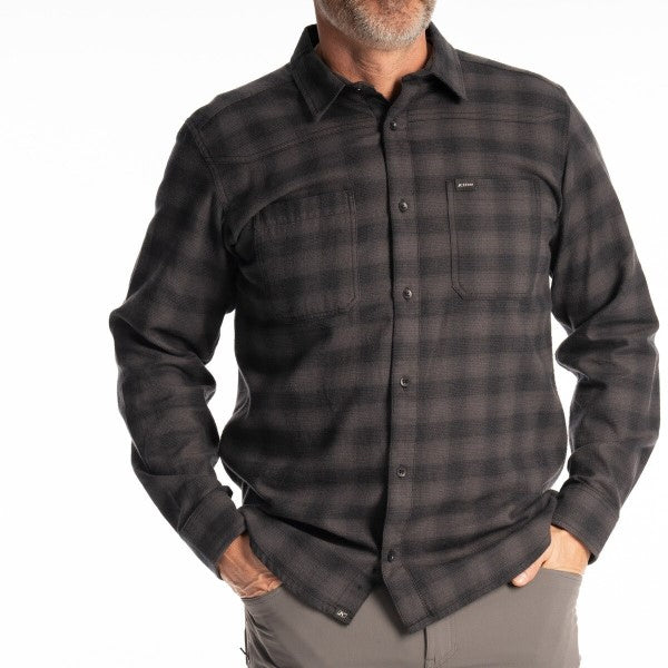 Chemise Table Rock Midweight en Flanelle Noir, de face