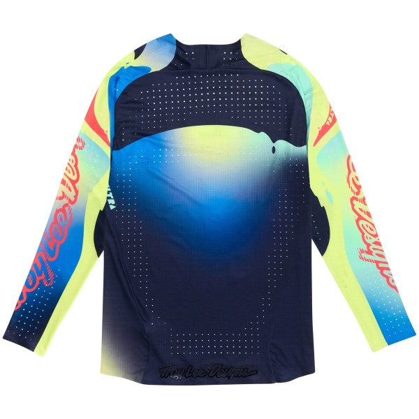 Chandail de Motocross SE Ultra Drip Glo Jaune/Bleu, Dos