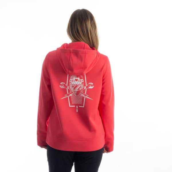 Coton Ouaté Petrol Pullover Femme Rouge/Blanc, Dos