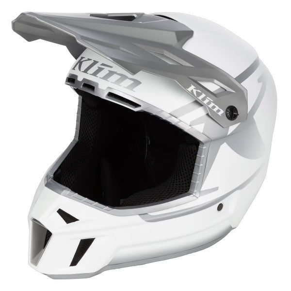 Casque de Snowcross F3 ECE blanc, côté gauche