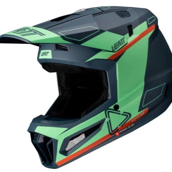 Casque de Motocross 3.5 V25 avec Lunettes Bleu/Vert, côté gauche