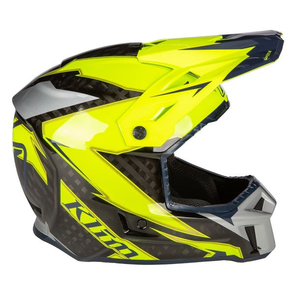 Casque de Motocross Hors Sentier F3 Carbone  Haute visibilité, côté droit