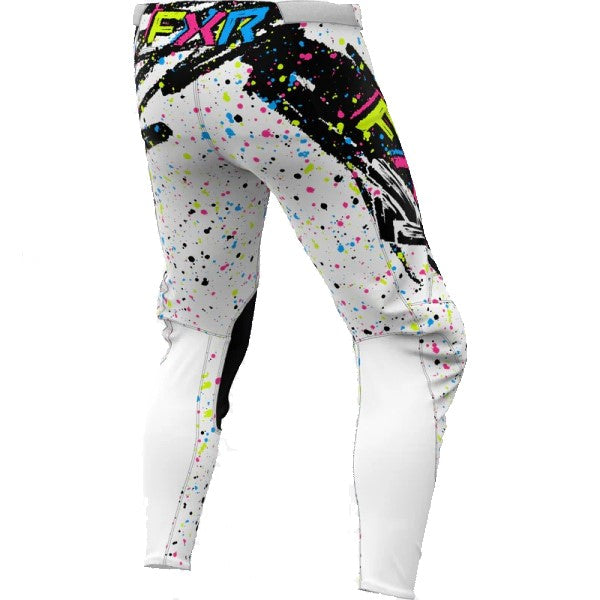 Pantalon de Motocross Podium Junior Blanc multicolore, de dos