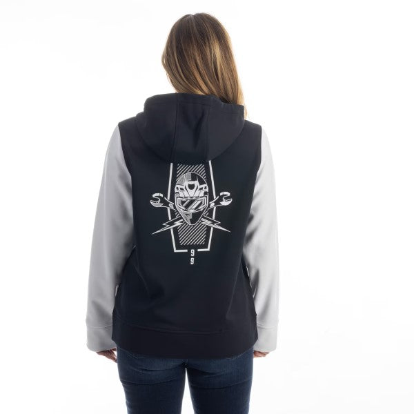 Coton Ouaté Petrol Pullover Femme Noir/Blanc, Dos