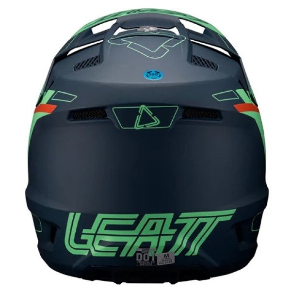 Casque de Motocross 3.5 V25 avec Lunettes Bleu/Vert, Dos