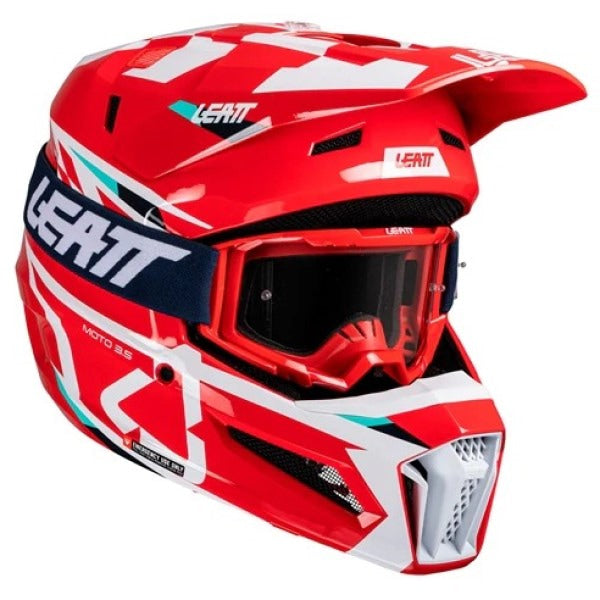 Casque de Motocross 3.5 V25 avec Lunettes Rouge, côté droit