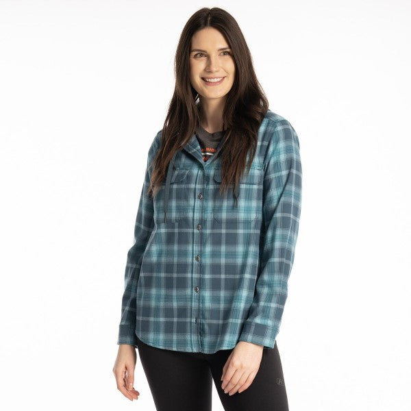 Coton Ouaté Ginny Mountain Midweight Stretch Flannel Femme Bleu