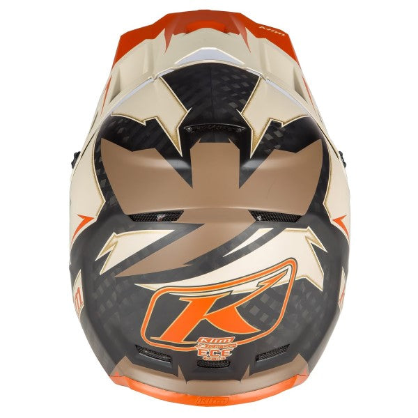 Casque de Motocross Hors Sentier F3 Carbone Orange, Arrière