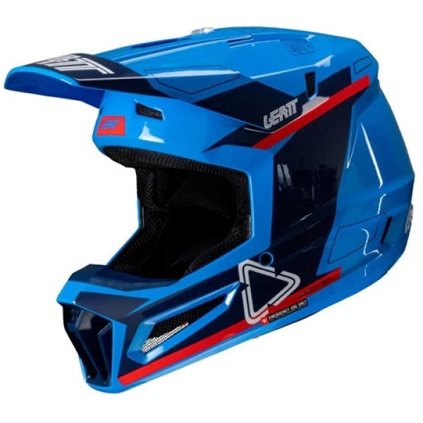 Casque de Motocross 3.5 V25 avec Lunettes Bleu/Rouge, côté gauche
