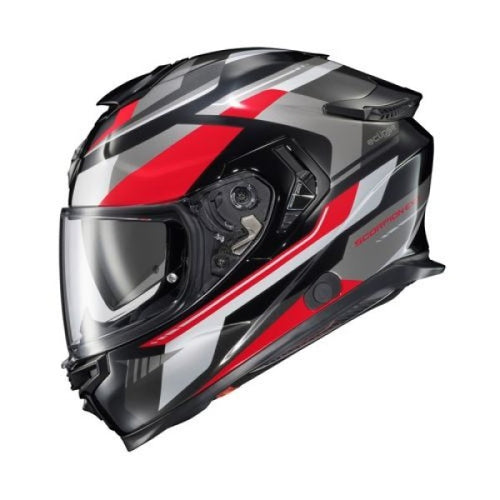 Casque Intégral de Moto Eclipse Lunar Rouge/Noir, côté gauche