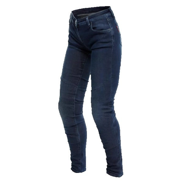 Jean de Moto Denim Skinny Femme Bleu, en face