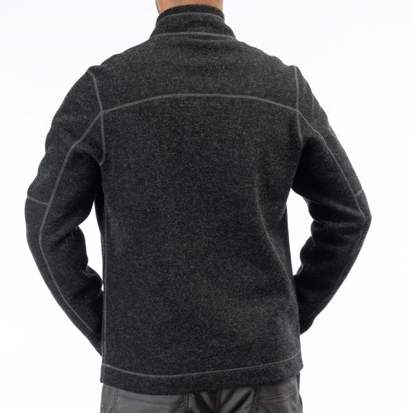 Coton ouatés Bighorn Canyon Wool Fleece ¼ Zip noir, de dos