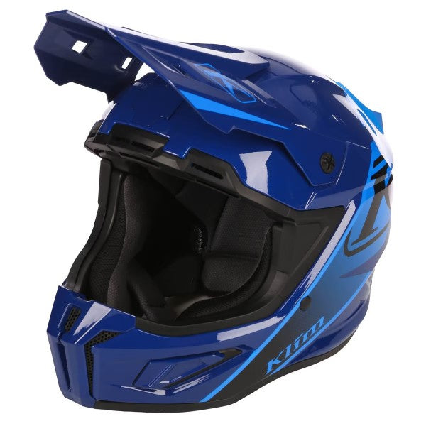 Casque Hors sentier de Motoneige T1 freeride bleu, de face