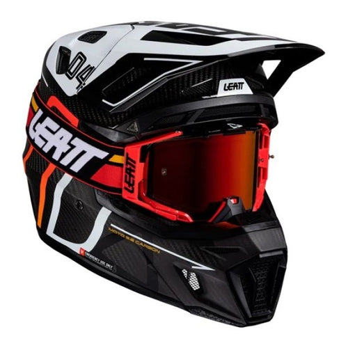 Casque de Motocross ADV 9.5 V25 avec Lunettes Noir/Blanc, côté gauche