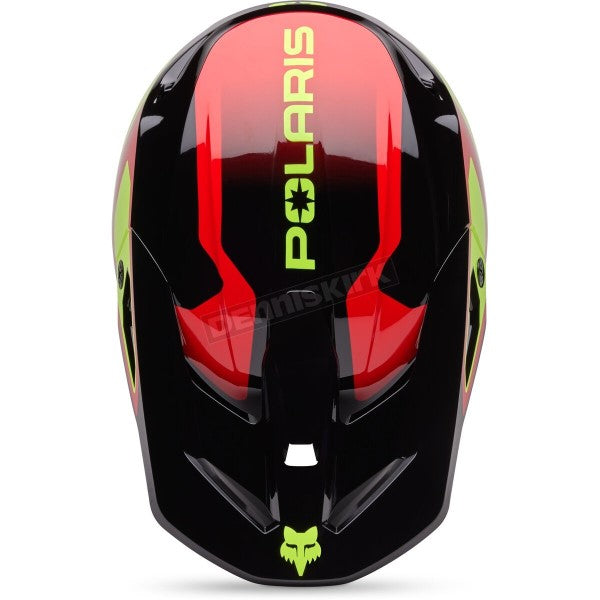 Casque de Motocross V1 Polaris Jaune, dessus