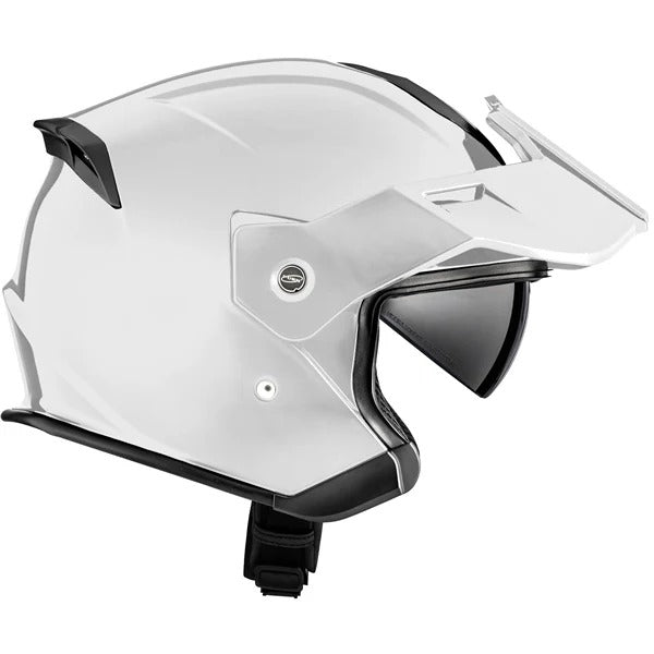 Casque Ouvert de Moto Razor-X Solid Blanc, côté droit