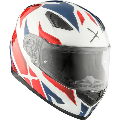 Casque Intégral de Moto RR619 Rouge Bleu, côté droit