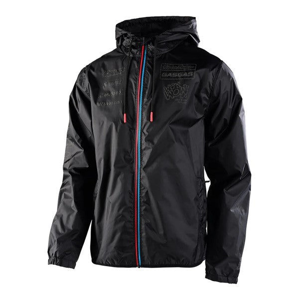 Veste Imperméable Coupe Vent TLD GasGas Stock Team Noir, de face