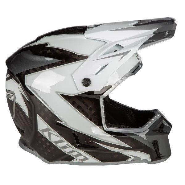 Casque de Motocross Hors Sentier F3 Carbone Gris, côté droit