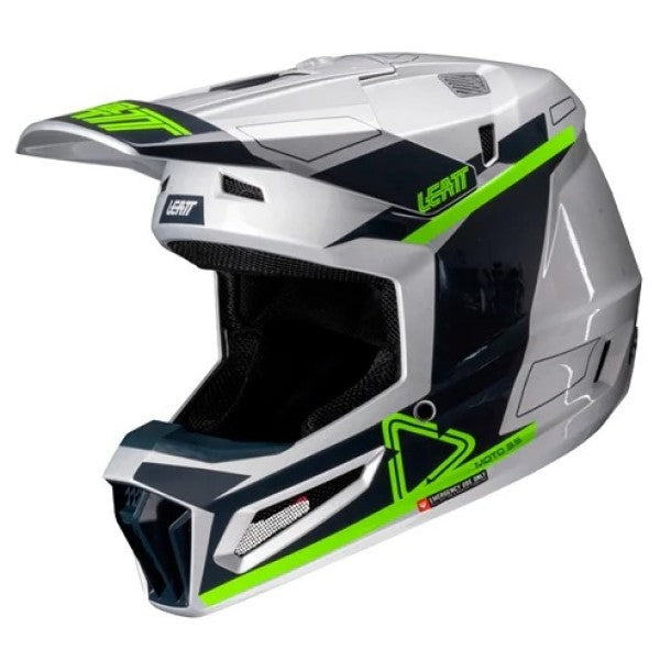 Casque de Motocross 3.5 V25 avec Lunettes Gris, côté gauche