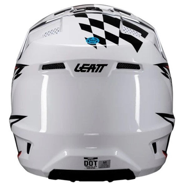 Casque de Motocross 3.5 V25 avec Lunettes Blanc, Dos