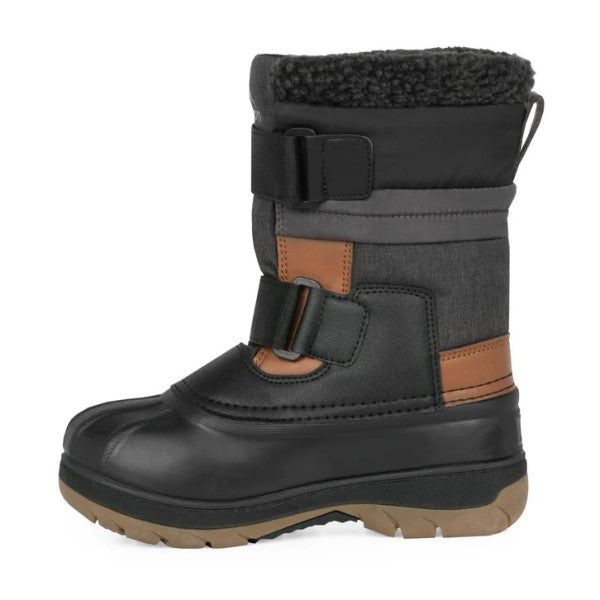 Bottes Taffy Junior noir gris, côté intérieur 