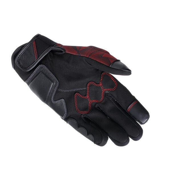 Gants de Moto Ermex Noir/Rouge, Paume