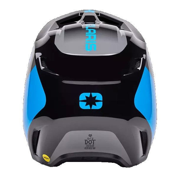 Casque de Motocross V1 Polaris Bleu, arrière