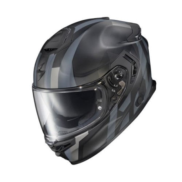 Casque Intégral de Moto Eclipse Pivot Noir/Bleu, en face