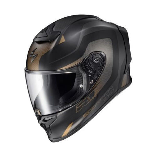 Casque Intégral de Moto EXO-R1 AIR HIVE Noir/Or, en face