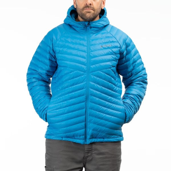 Manteau Arete Hooded bleu, de face