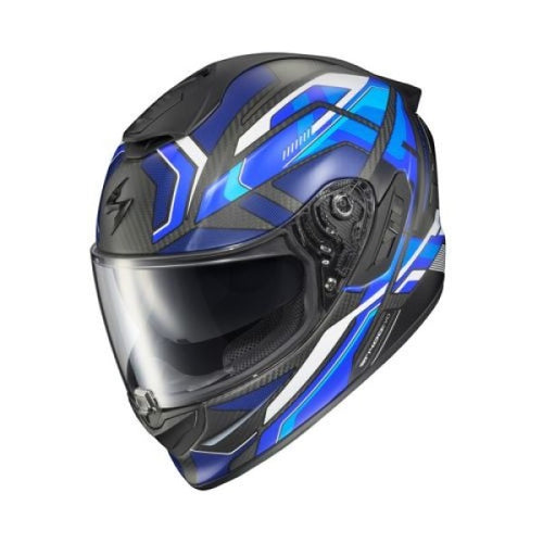 Casque Intégral de Moto EXO-ST1400 Evo Hex Carbone Bleu, en face