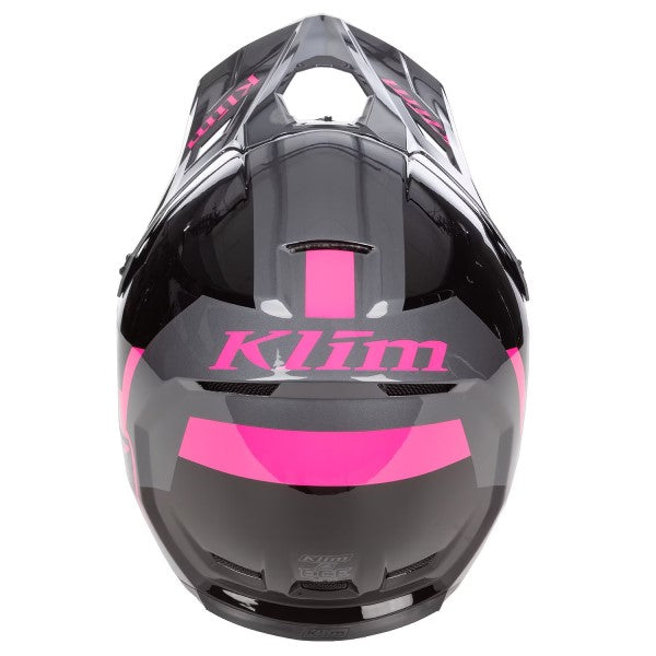 Casque de Snowcross F3 ECE noir rose, arrière