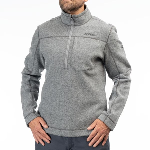 Coton ouatés Bighorn Canyon Wool Fleece ¼ Zip gris, de face